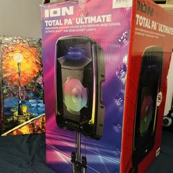 ION Total PA Ultimate 650W Bluetooth Speaker System | Party PA | 2 Mics + LED Lights | FM Radio