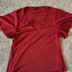 Womens Red 2x Top
