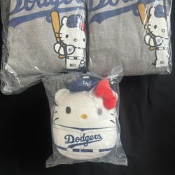 LA dodgers Hello Kitty Los Angeles Hoodie Plushie Plush Xl Med