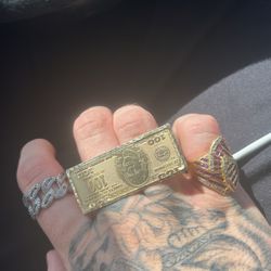 Custom 2 Finger Hundred Dollar Bill Ring 