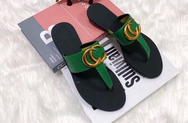 Gucci Double G Thong Sandals Green