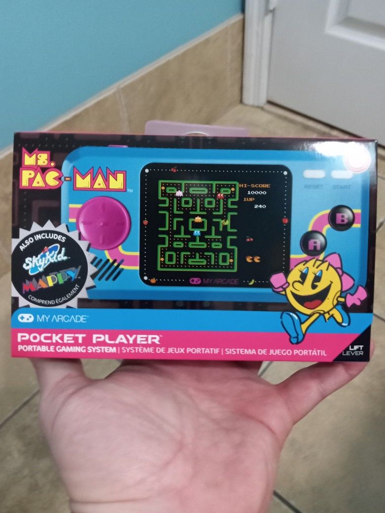 Brand New  Ms. PAC MAN Portable Player Handheld Game Console