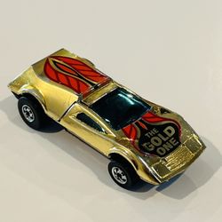 Vintage 1977 Hot Wheels Flying Colors The Gold One Buzz Off Near Mint Loose
