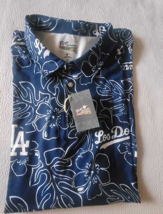 Brand New Men's Los Angeles Dodgers Reyn Spooner Royal Performance Polo 3XL