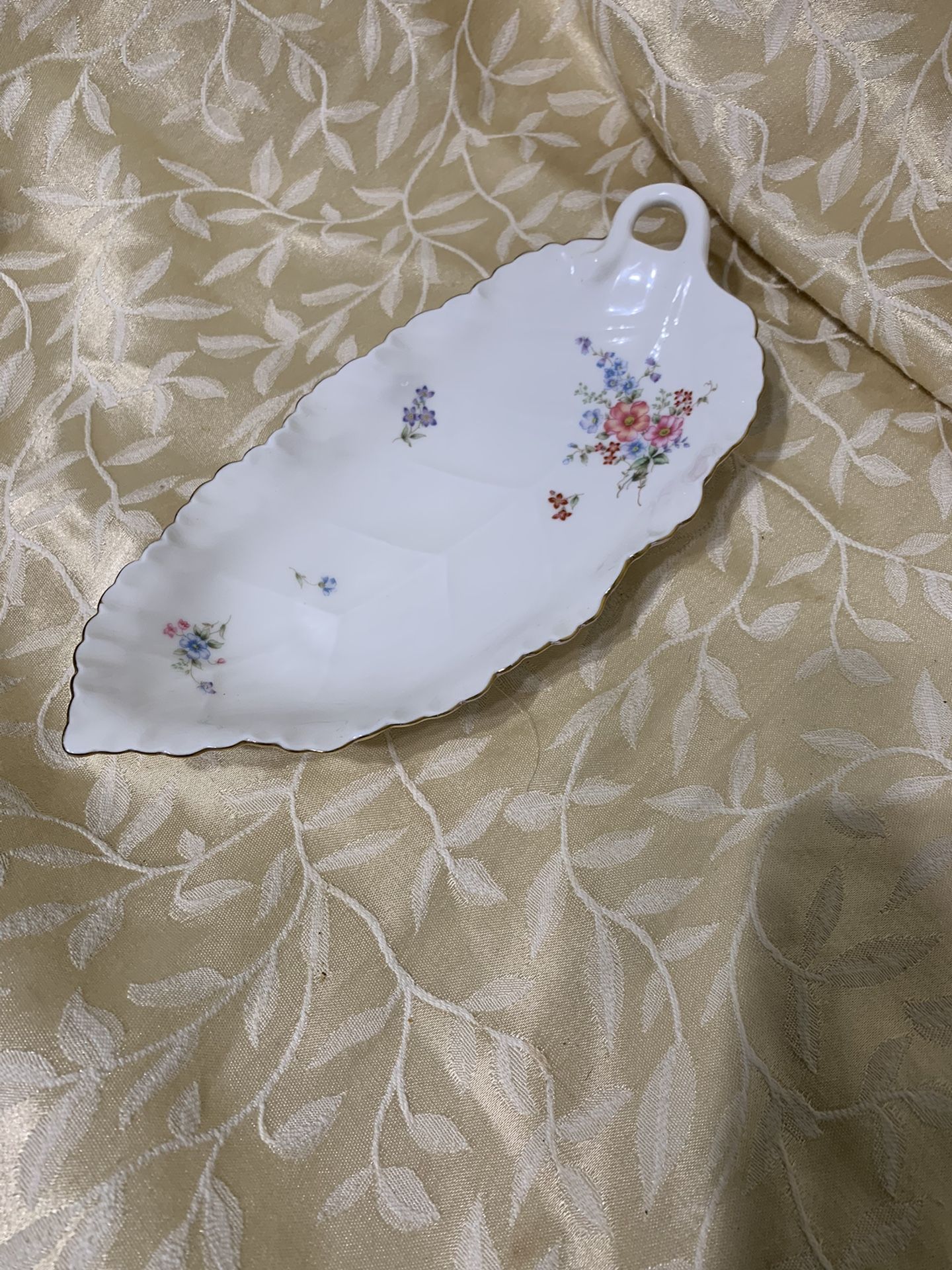 Vintage Home Beautiful Ty003 Romance Petite Bone China Leaf Dish Japan Hand Decorate