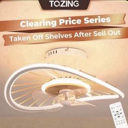 19.6 in. Smart Indoor White Irregular Modern Low Profile Semi Flush Mount Ceiling Fan LED Light with Remote Control App
