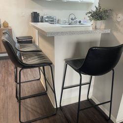 Black Leather Bar Stools