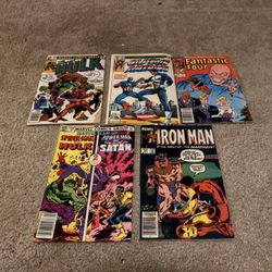 Vintage Marvel Comic Lot of Hulk, Iron Man, Captain America, Fantastic Four