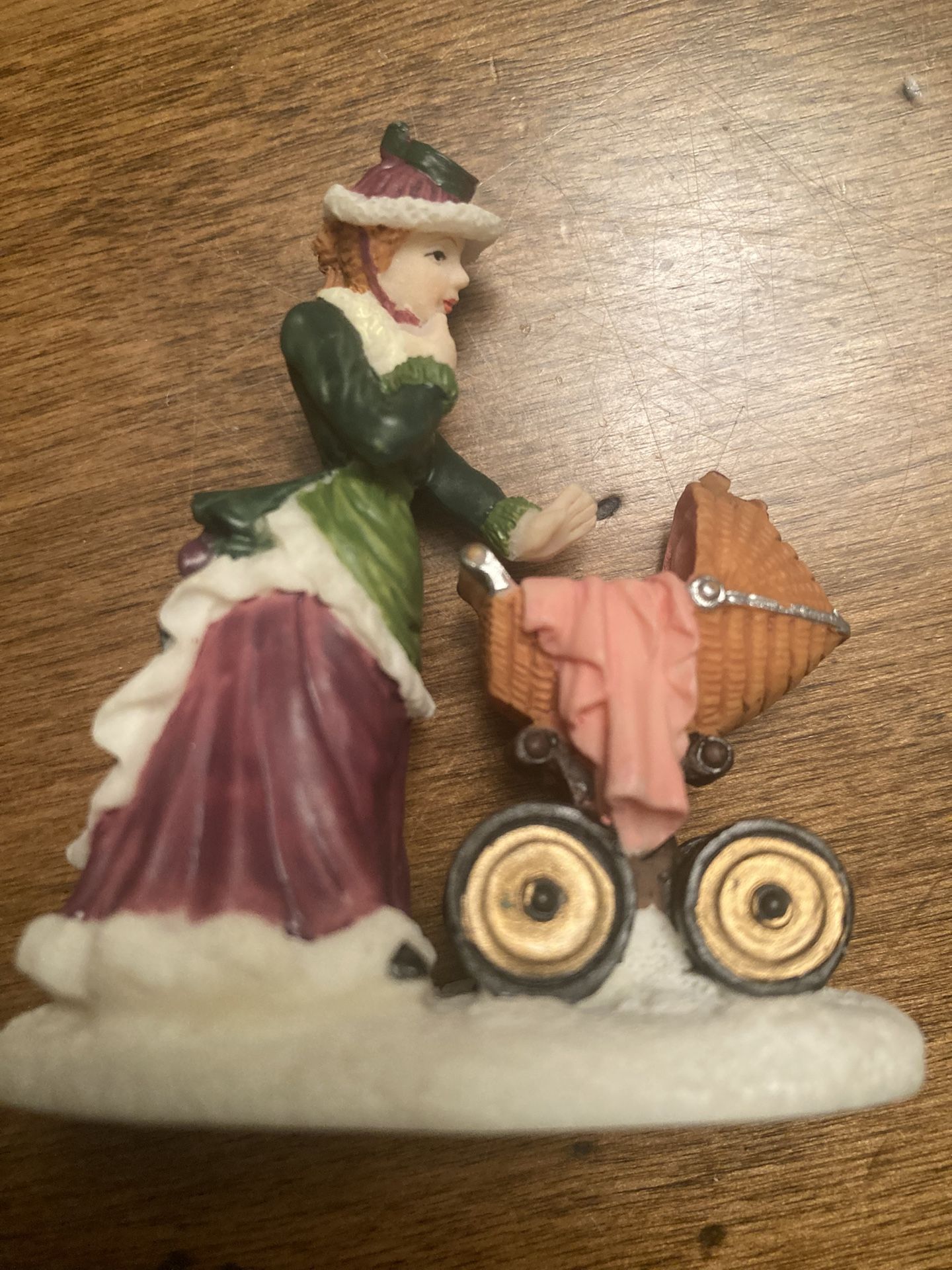 Christmas Village Mother W/ Stroller 