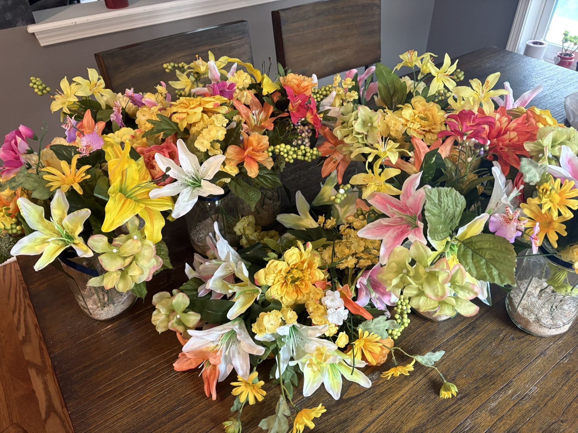 Lot of Fake Tropical Flowers