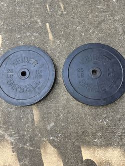 Rare Rubber Coated 25lb Standard 1inch Weight Plates