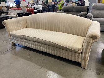 EXPRESSIONS Ivory Striped Curved Back Sofa