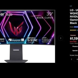 LG - UltraGear 39" OLED Curved WQHD 240Hz 0.03ms Monitor HDR400 (39GS95QE-B)