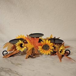 Autumn Fall Harvest Thanksgiving Candle holder Table Top Centerpiece 