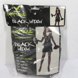 Totally Ghoul Black Widow Costume Collar Vest Junior S NEW