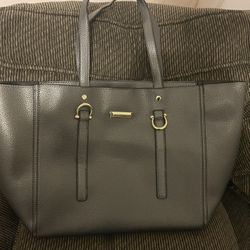 XL Extra Large Tahari Tote Bag Handbag Silver Gray