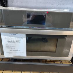 GE  30 in. Wide 1.70 cu. ft. Electric Built-In Microwave in Stainless Steel W/ Convection Cooking and Glass Touch Controls