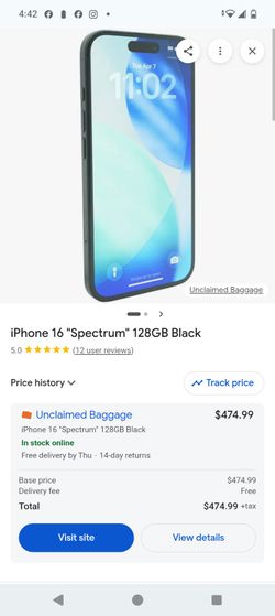 iPhone 16 "Spectrum" 128GB Black