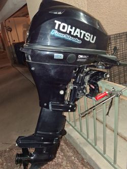 2014 15 horse 4 stroke  tohatsu tiller outbound with electric start