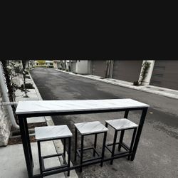 Faux Marble Bar/Stool Set Excellent Condition