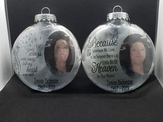 Personalized Holiday Memorial Ornaments, Remember Loved Ones, Pets, Military, Cancer, Gift