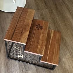 Iron and wood dog stairs