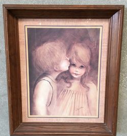 he Kiss By Margaret Kane Litho  20" Height x 17" Width x 2" Depth