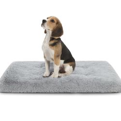 Dog Crate Pad Ultra Soft Dog Bed Mat Washable Pet Kennel Bed with Non-Slip Bottom Fluffy Plush Sleeping Mat for Large Medium Small Dogs, 35 x 22 Inch,