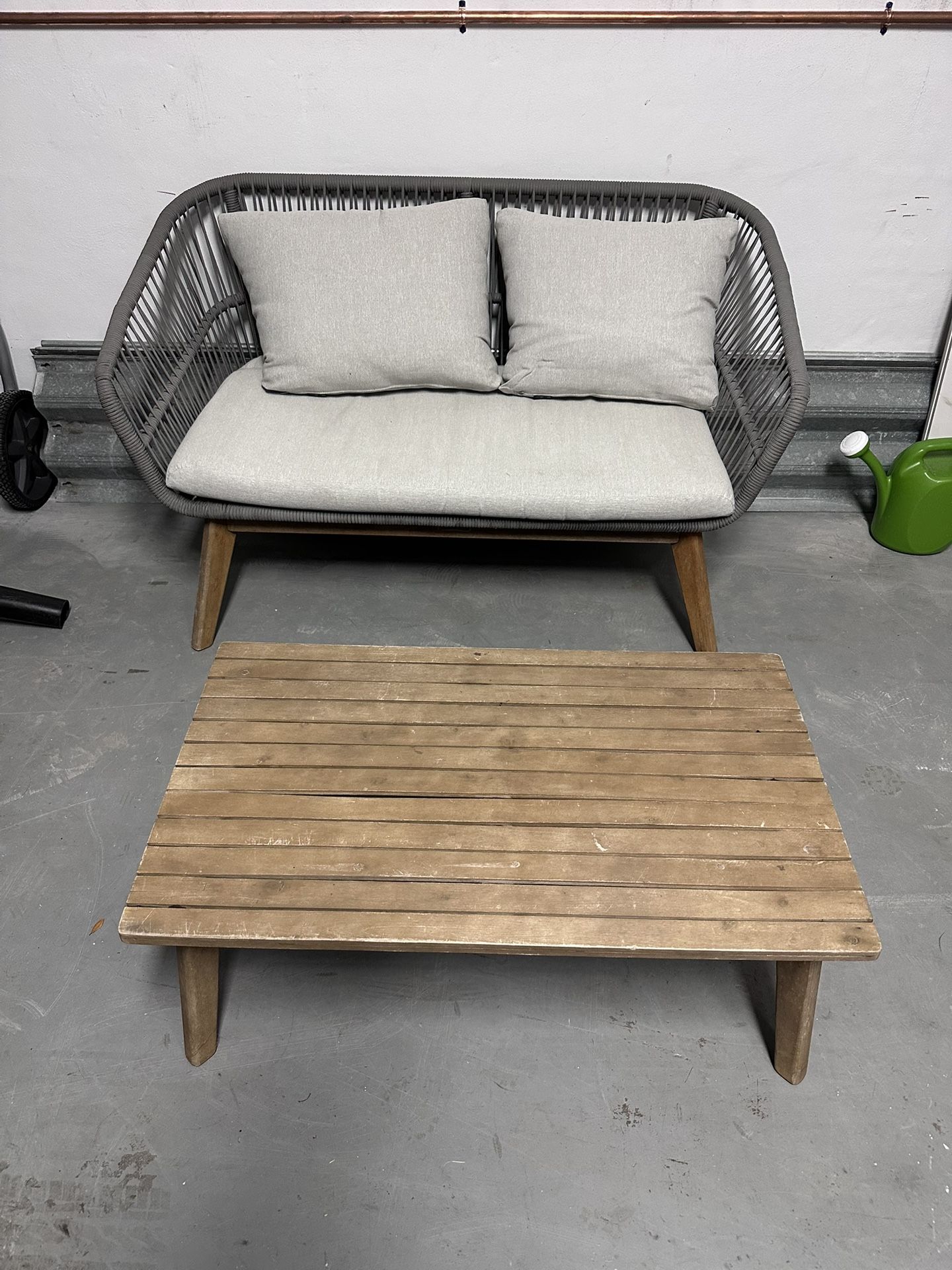 Outdoor sofa and table set
