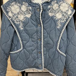 Women Quilted With Hand Embroidery Jacket 