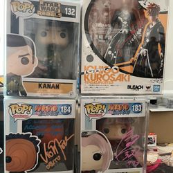 Funko Pops For Sale Signed Sakura, Tobi/Obito Naruto Shippuden, Ichigo Ah Figuarts Bleach, Kanan Star Wars Rebels