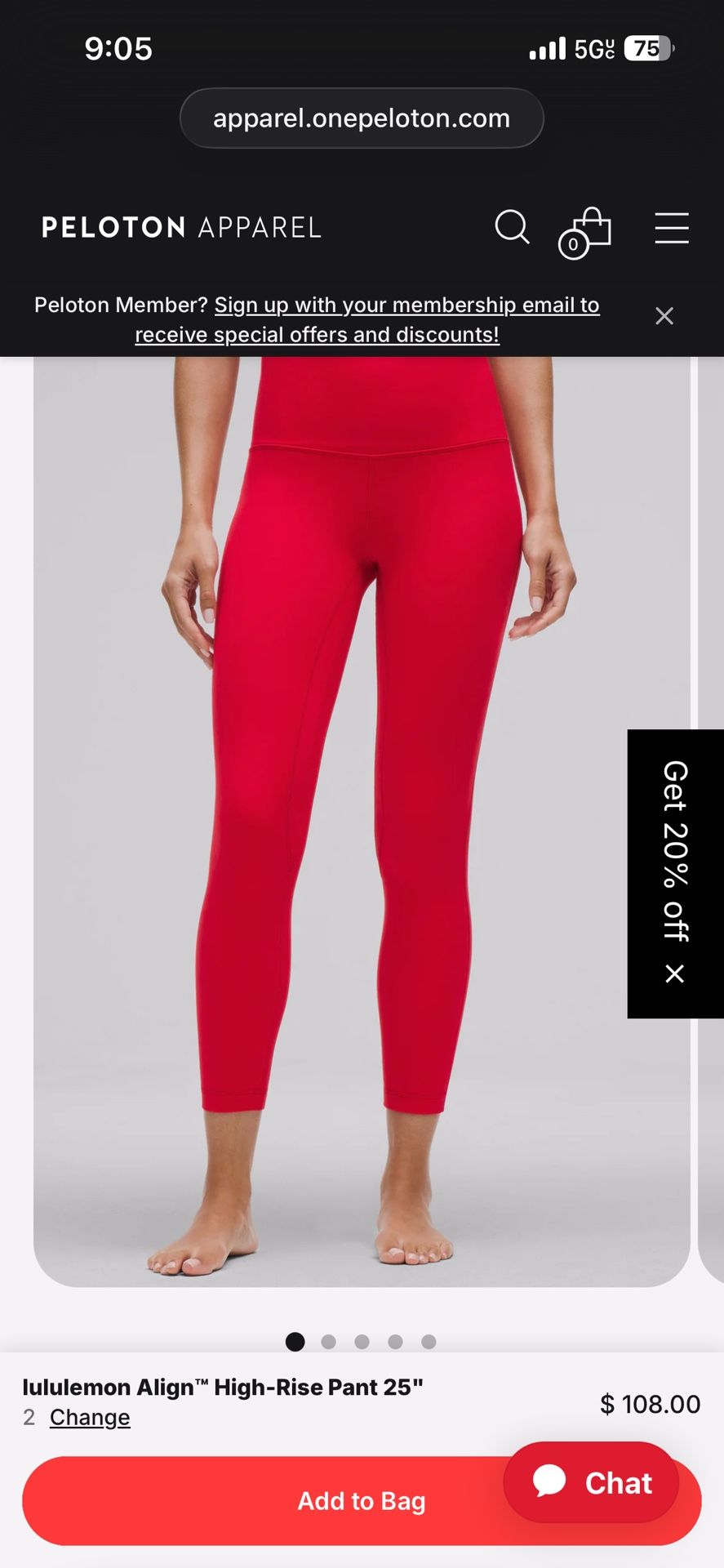 Lululemon x Peloton Align High-Rise Pant 25" - Size 6