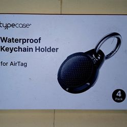 TYPECASE 4 Pack Airtag Holder Keychain Waterproof Protective Air Tag Case Pets Collar Tag