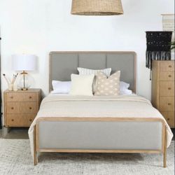 Brand New Sand Wash/Grey Fabric Bed