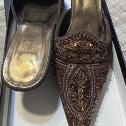 Intricate Beading Mini Heel Size 7.5