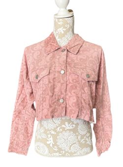 PacSun Yin & Yang Mauve Cropped Trucker Jacket - Size XS & M/L available