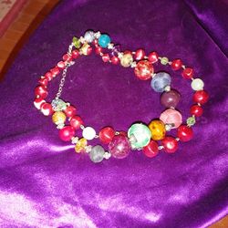 Festive Christmas Beads, 2 For 1 Necklaces