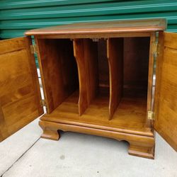 Vintage 1960's Ethan Allen Nutmeg Maple Record Cabinet