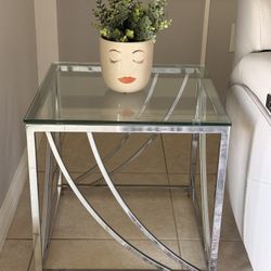 Merkle Glass Top Square End Table Accents