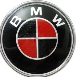 82mm BMW Hood Emblem - Black & Red 
