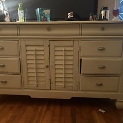 Two white Wood Dressers 