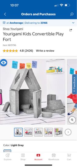 Yourigami play fort cushions