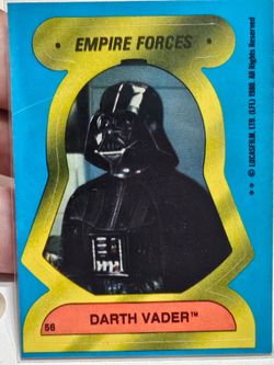 Vintage 1980 Star Wars Darth Vader Sticker Card #56
