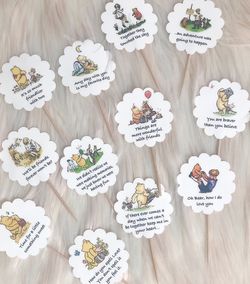 Customized cupcake toppers, classic Winnie The Pooh