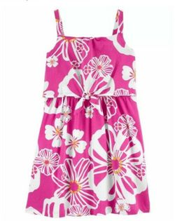 Carter's Kid Pink Floral Jersey Dress  Size:7/7A