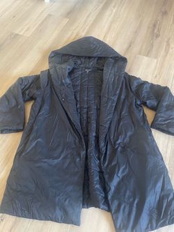 Black Hooded Long Parka Jacket