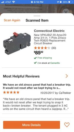 Zinsco Circuit Breaker.