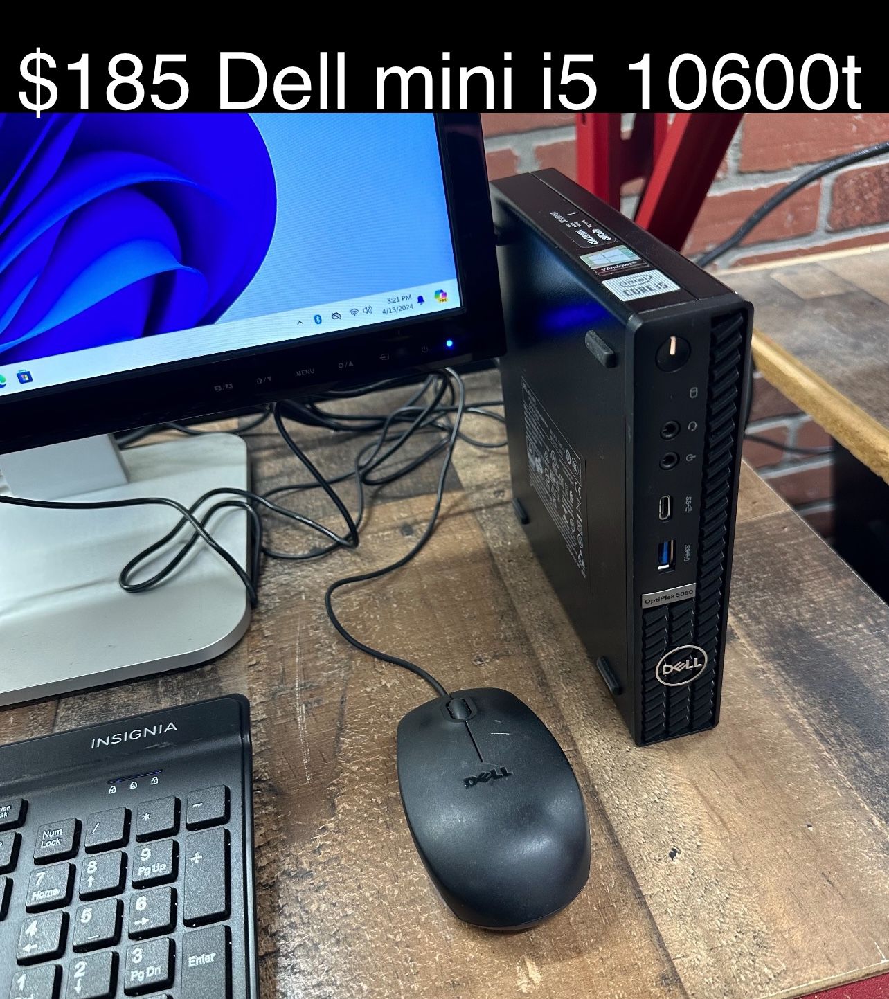 Dell Mini Optiplex 5080 Computer Desktop 12gb i5-10600t M.2 SSD Windows 11 Pro