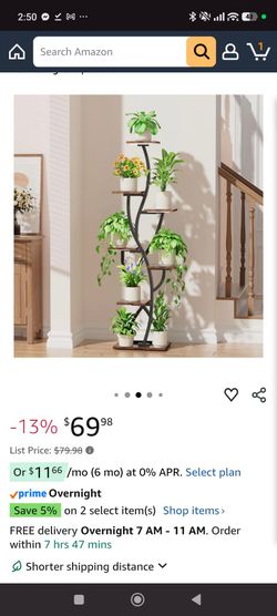 Plant Stand Indoor with Grow Lights - 58" Corner Plant Shelf Indoor, 7 Tiered Tall Lighted Plant Stand for Indoor Multiple Plants, Flower Stands Displ