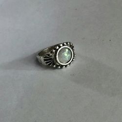 FIRE OPAL NEW SIZE 5 SILVER RING